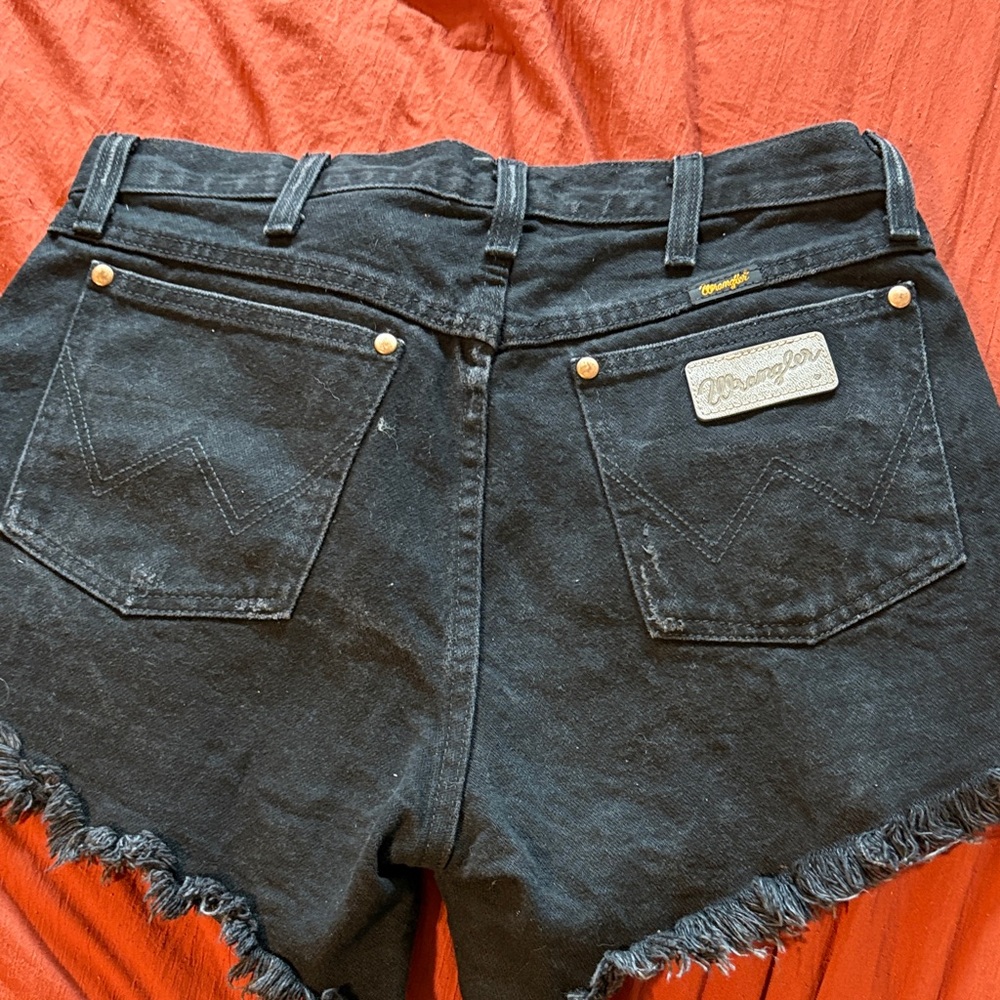 Wrangler Women's Black Frayed Denim Shorts